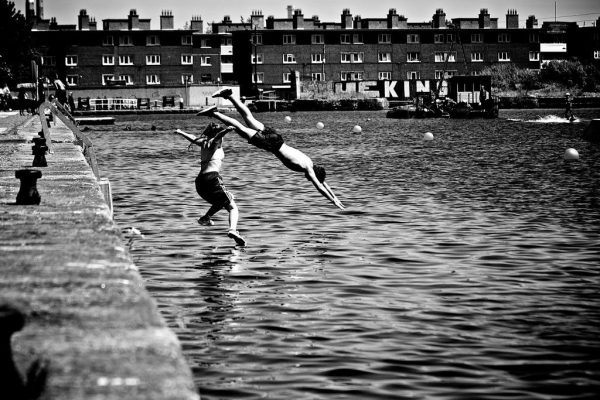 black & white CC0 dive Dublin High-Resolution Ireland man movement Ocean people Person sea Stock water woman free photo CC0