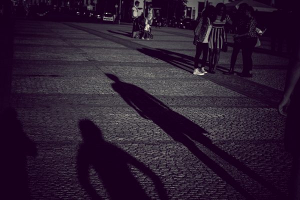 Berlin CC0 Cobbles High-Resolution man night road shadows Stock woman free photo CC0