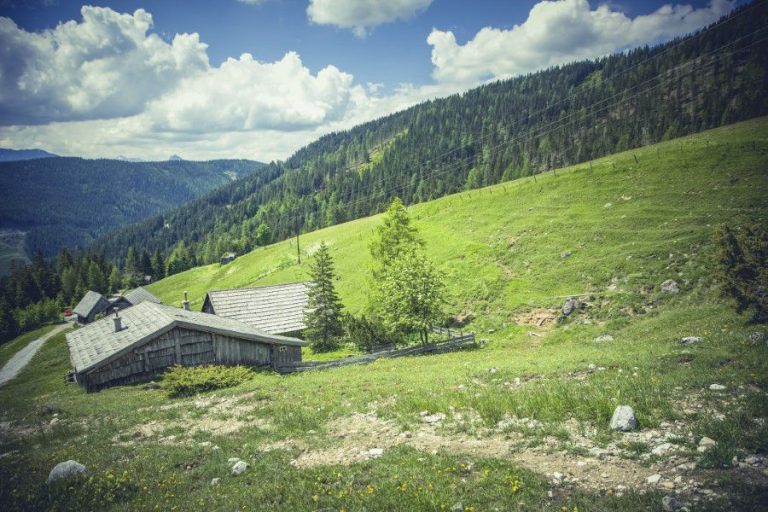 Alps Cabin CC0 clouds forest High-Resolution Landscapes Log Mountain sky Stock Wallpaper free photo CC0