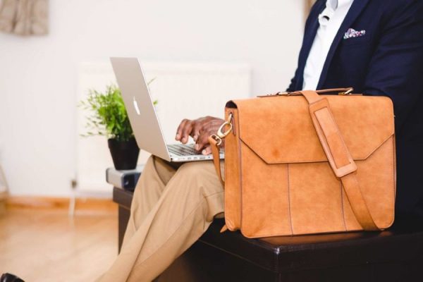 Briefcase CC0 computer desk Dramatic High-Resolution laptop Leather Macbook man office Plant Portrait Pose Pro Stock Style Stylish Suit Type free photo CC0