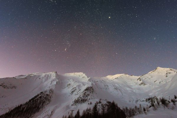 Discovery Golden-Hour Header Hero Header Hero-Image Landscapes Mountain sky snow Stars sunset Wallpaper free photo CC0