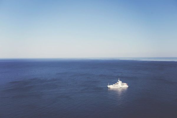 Alone boat Ocean Sail sea Small water white Yacht free photo CC0