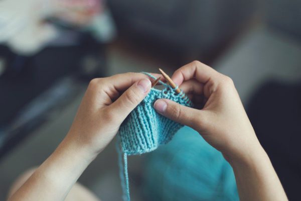 blue Crafts hands Knitting woman Wool work free photo CC0