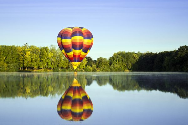 activity Adventure Beautiful Colorful floating flying freedom Fun hobby hot air balloon lake nature outdoors reflection Scenic sky trees free photo CC0