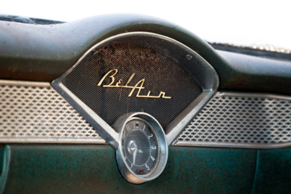 aged Antique automobile automotive bel air car chevy classic dashboard emblem garage Gauges hot rod Interior mechanic muscle car Old Retro vintage weathered Worn free photo CC0