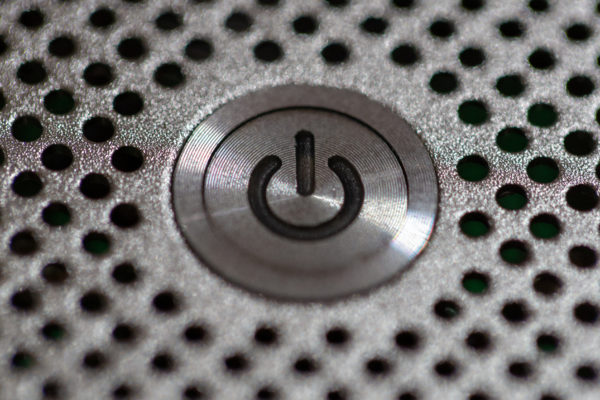 aluminum Button Close-Up computer design electronic hardware internet macro Metal office Pattern Pc power shutdown Silver startup texture free photo CC0
