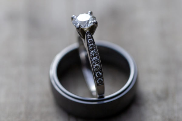 Close-Up diamonds jewelry love macro marriage platinum rings rustic shiny Silver wedding woodgrain free photo CC0