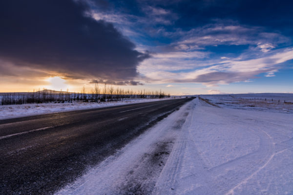 asphalt clouds Cold Frozen Ice iceland nature outdoors Outside road rural sky slippery snow sunset travel tundra Winter free photo CC0