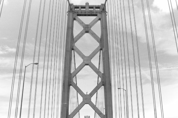 Abstract Bridge cables California city Coast driving engineering Gate golden landmark monochromatic road san francisco travel free photo CC0