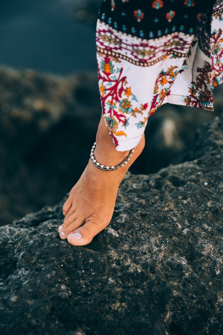 anklet barefoot bohemian boho bracelet Coast Dress jewelry rocky shore summer woman free photo CC0