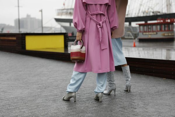 Chic city citylife coat females handbag heels pavement Person pink street Style Urban View water women free photo CC0