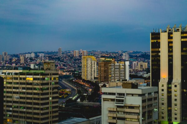 Aerial architecture Brick Buildings citylife Cityscape concrete downtown Dusk exterior midtown skyscrapers tall Urban View Windows free photo CC0