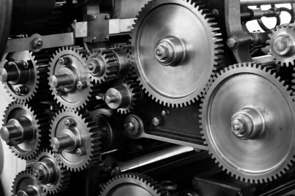 black and white cogs engineering gears Grayscale Industrial Industry Machine manufacturing mechanical Metal monochrome precision steel free photo CC0