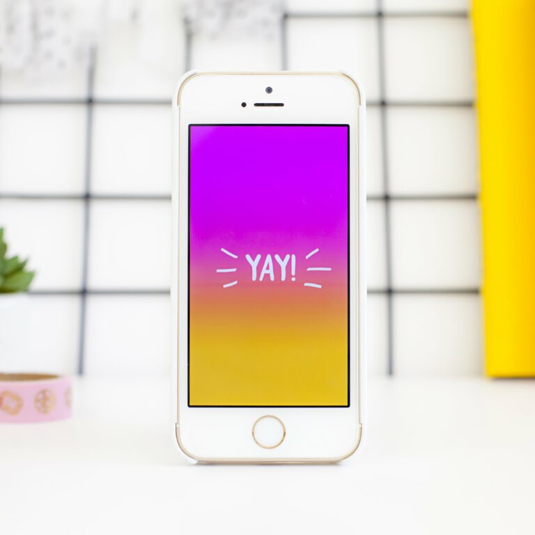 bright Colorful communication concept creative design Device gadget happy iPhone minimal Mobile Object Phone Screen Typography free photo CC0