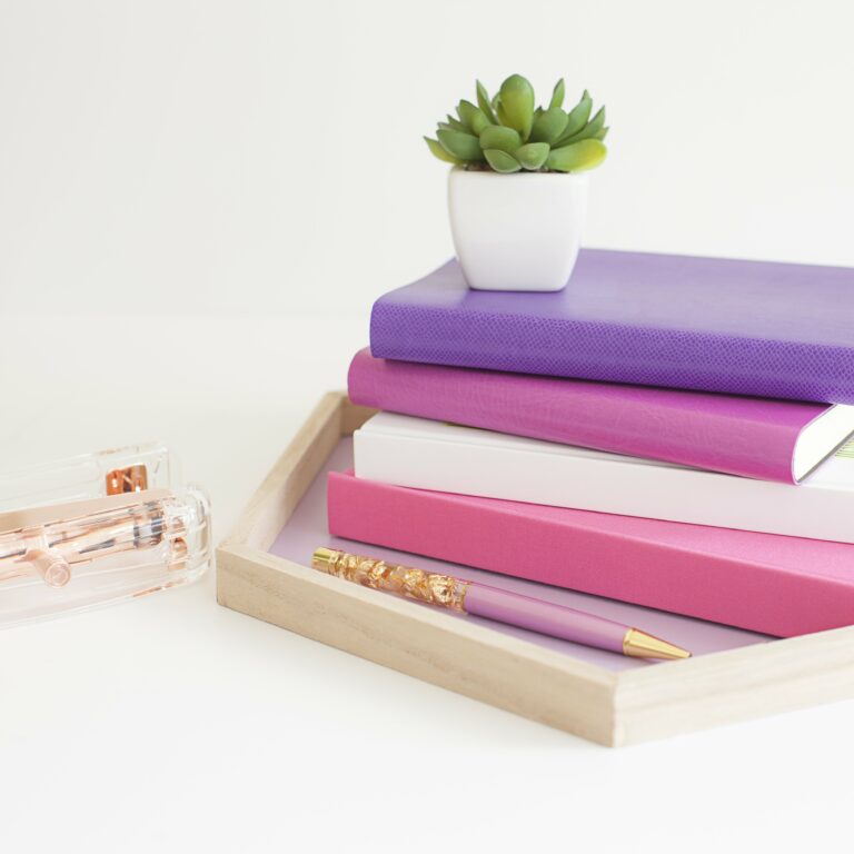 books bright Colorful copy space Decor design diary Home houseplant journal minimal Notebook office Pencil pink Plant Purple Stack stationery succulent vase free photo CC0