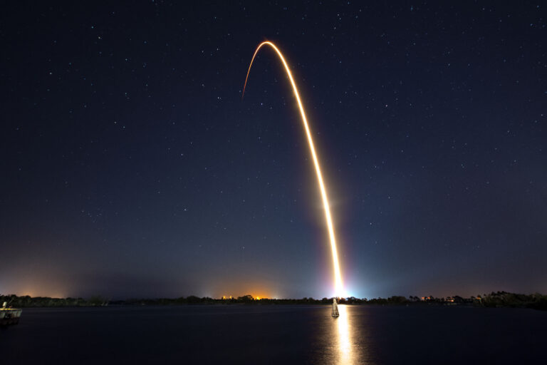 cosmos launch liftoff outdoors science sky spaceship spacex Stars Trail travel free photo CC0