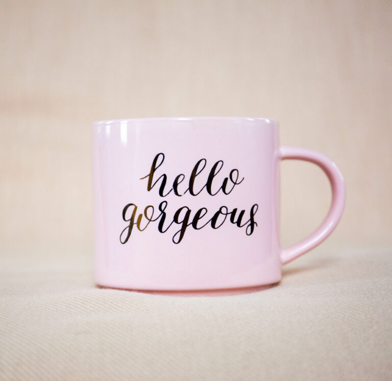Coffee copy Cup design drink greeting minimal motivational Mug pink sign Text Typography words free photo CC0