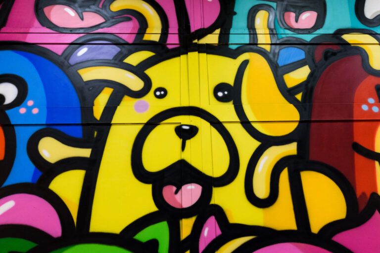 Artist bold bright city Colorful creative design dog graffiti Paint Painting Spray Paint Urban vibrant wall free photo CC0