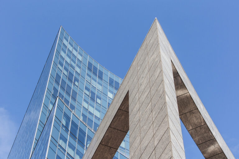 Abstract blue blue sky building business city design exterior futuristic Glass landmark Modern office Perspective sky Structure tall free photo CC0