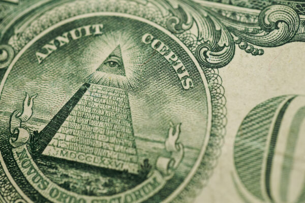 america bank banknote bill currency dollar eye finance macro note Objects paper pyramid USA free photo CC0