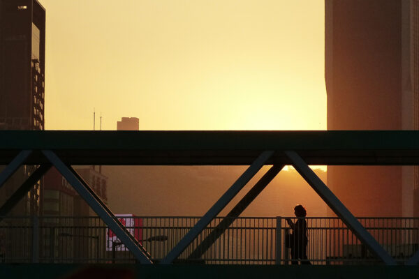 architecture Buildings Cityscape engineering figure golden Modern people Person sky skyline sunset Urban walking free photo CC0