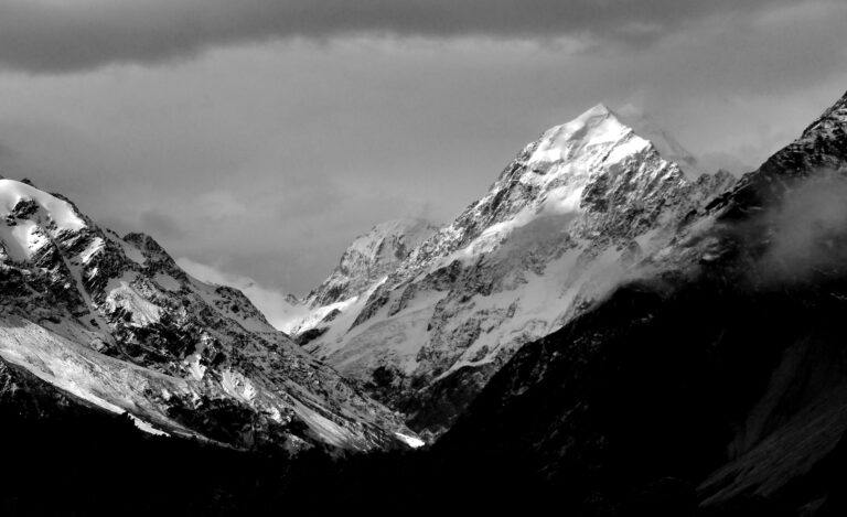 black and white clouds Cloudy Cold Dramatic majestic monochrome outdoors peak scenery Scenic snow snow capped View Wallpaper zoom background free photo CC0